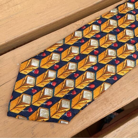 ERMENEGILDO ZEGNA Made in Italy Multicolor Abstract artsy Tie - Picture 1 of 5